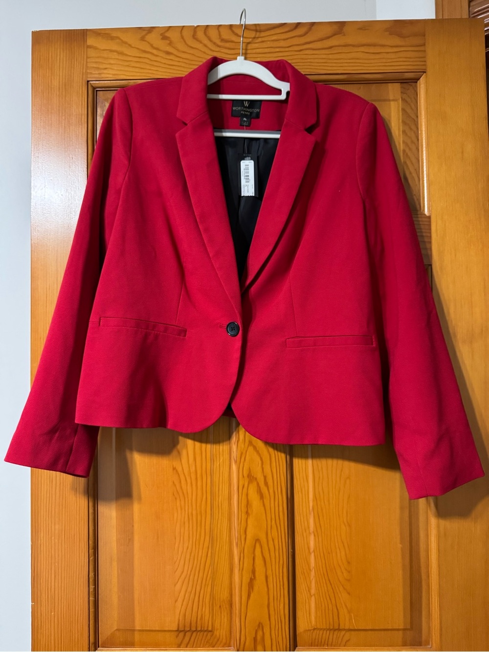 Worthington Bright Red Single-Button Blazer